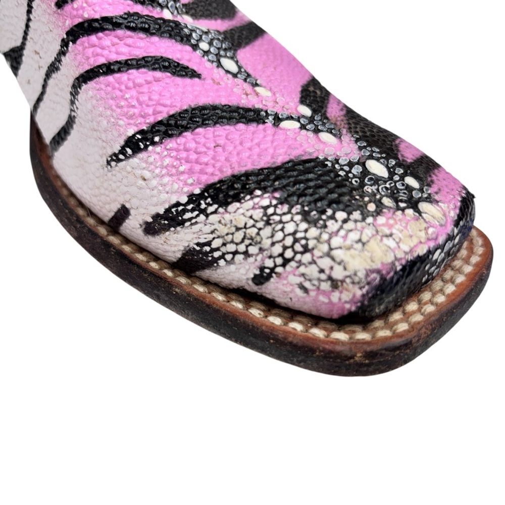 NOCONA TIGER STINGRAY PINK TIGER BOOTS SZ 7.5B - Picture 7 of 14
